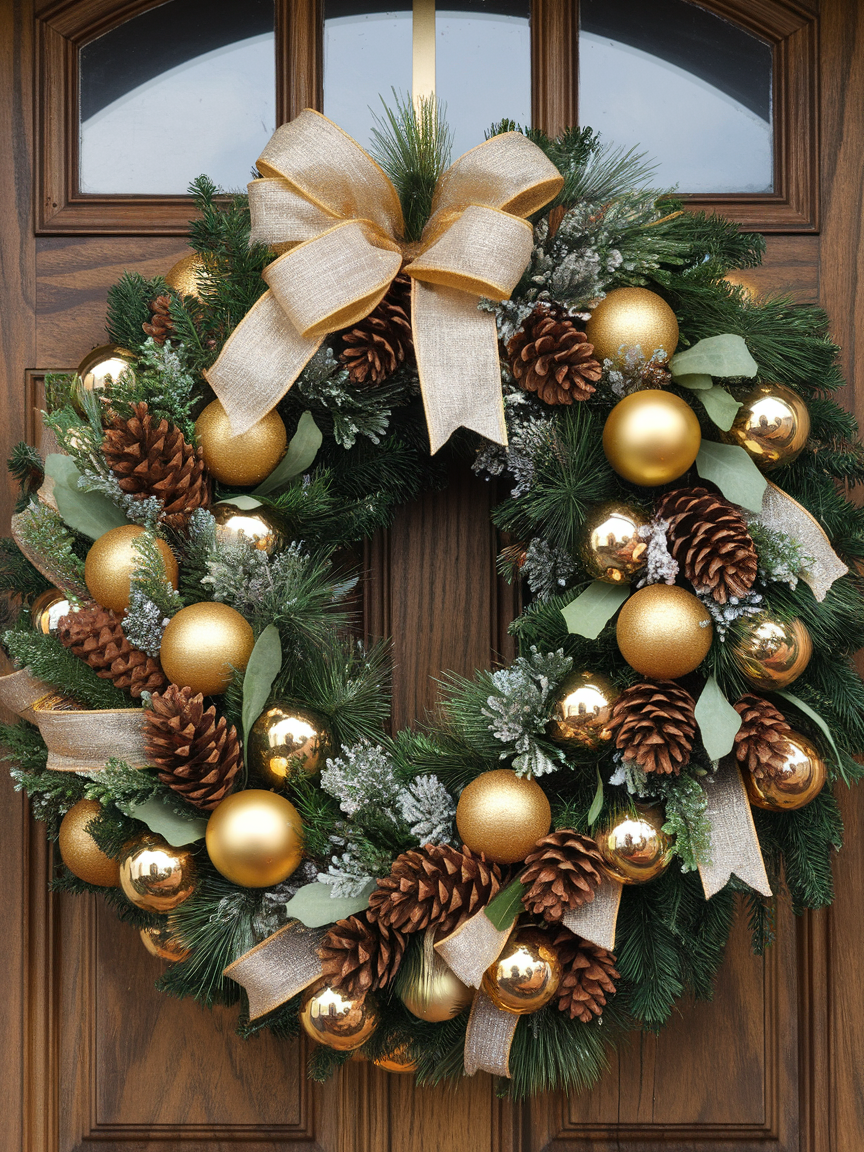 Golden Elegance Christmas Wreath