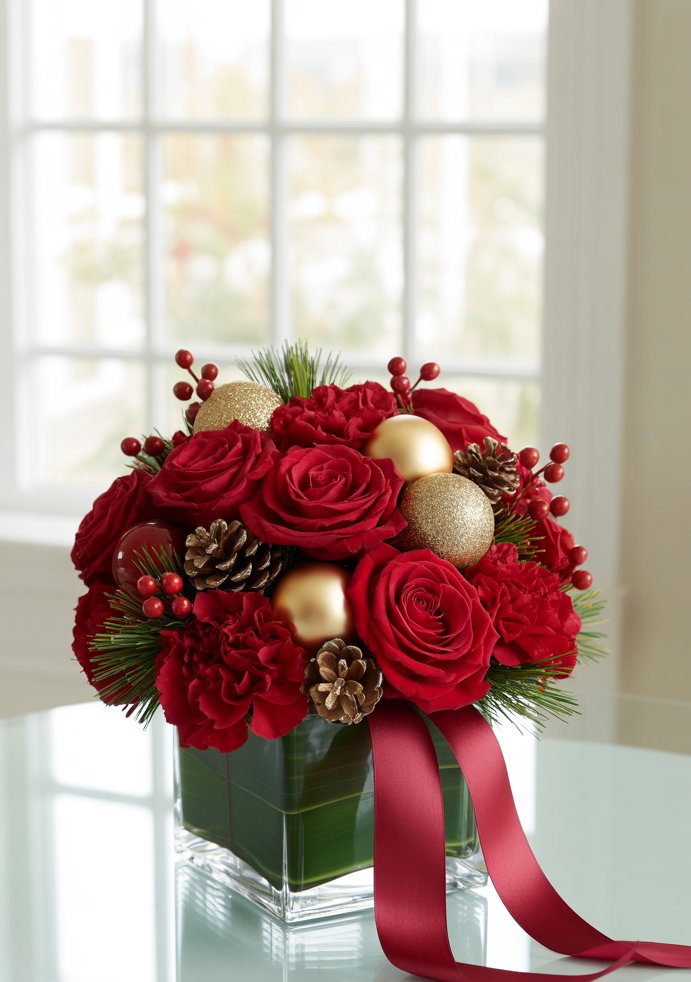 Red and Gold Holiday Charm