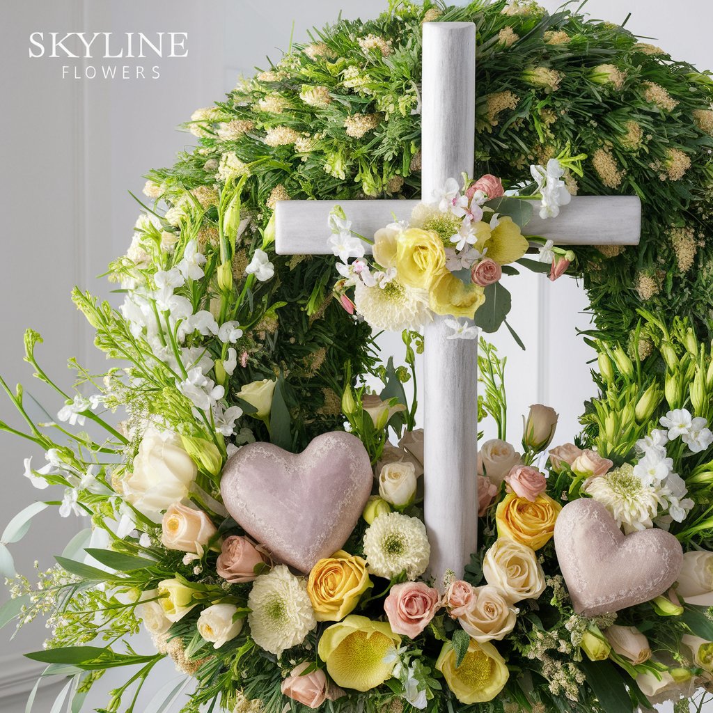 Wreaths, Crosses and Hearts Flowers