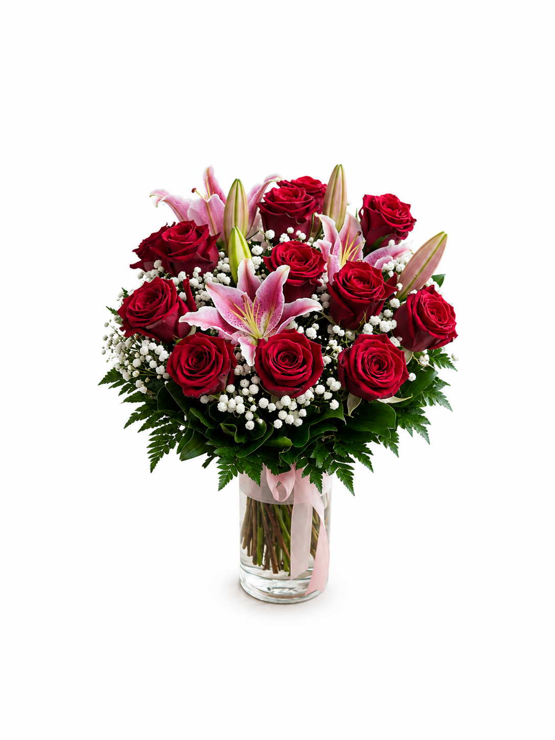 Red Roses and Pink Lillies