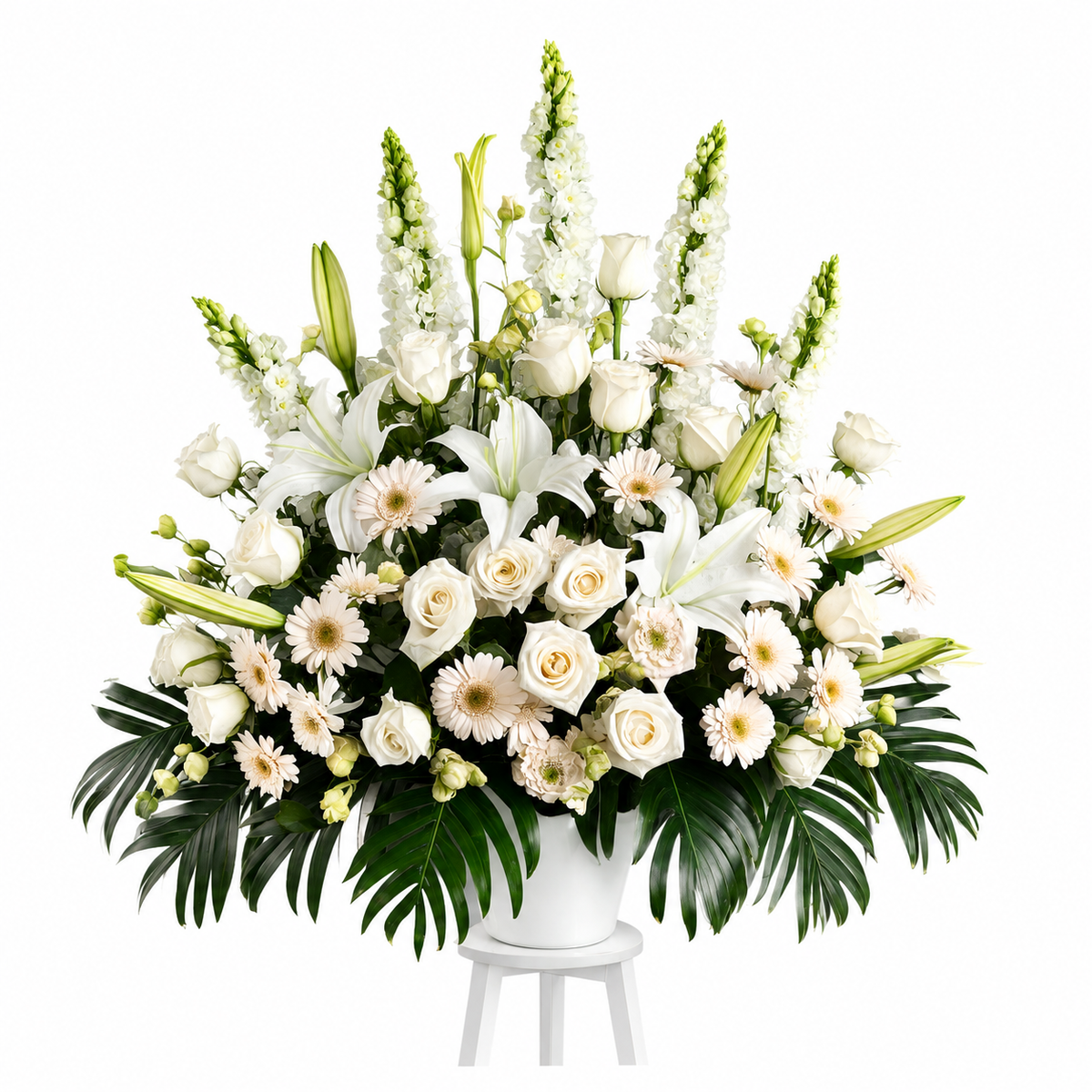 Graceful Peace White Sympathy Arrangement