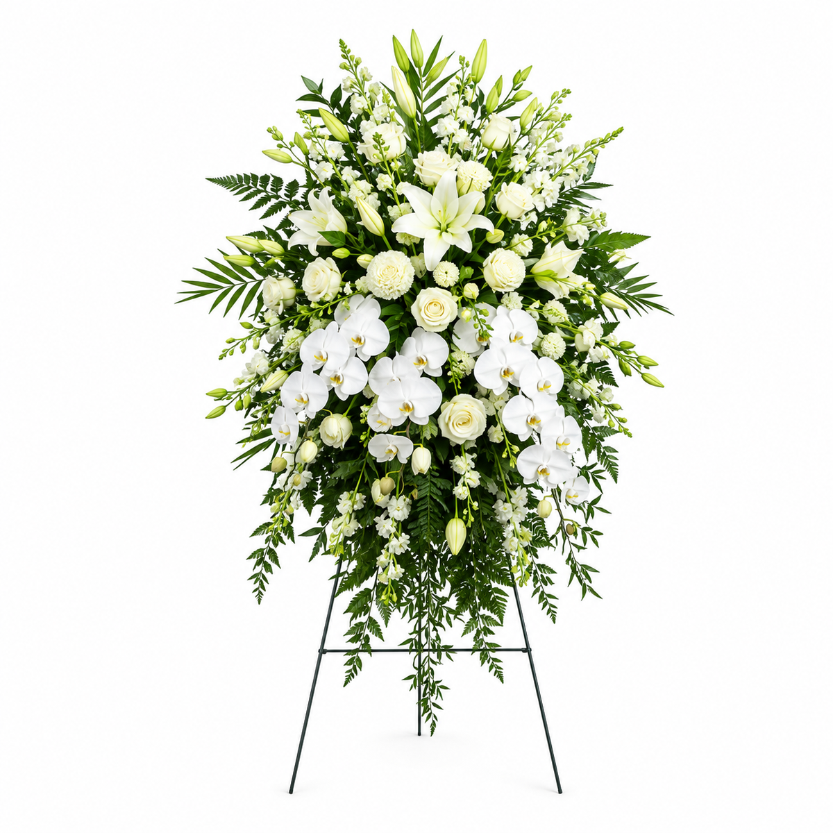 Serene White Reverence Standing Spray