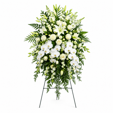 Serene White Reverence Standing Spray