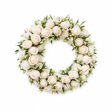 Eternal White Rose Wreath