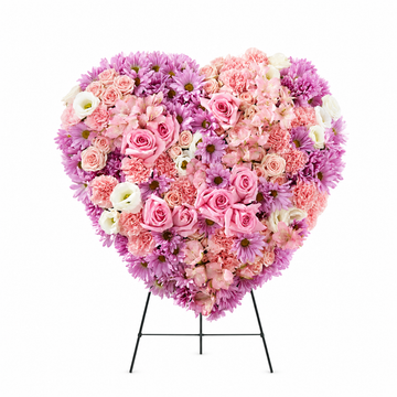 Heavenly Pink Heart Wreath