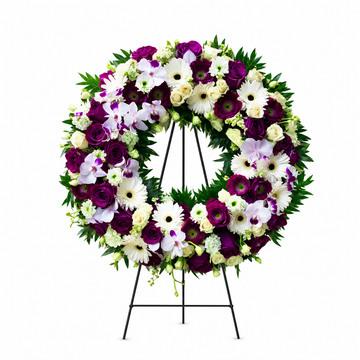 Opulent Purple and White Elegance Wreath