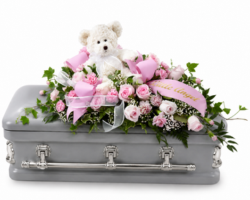Pink Baby Girl Casket Spray