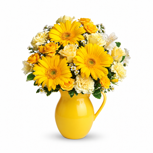 Teleflora's Sunny Day Pitcher of Cheer DX