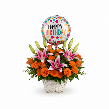 Vibrant Birthday Bloom Basket