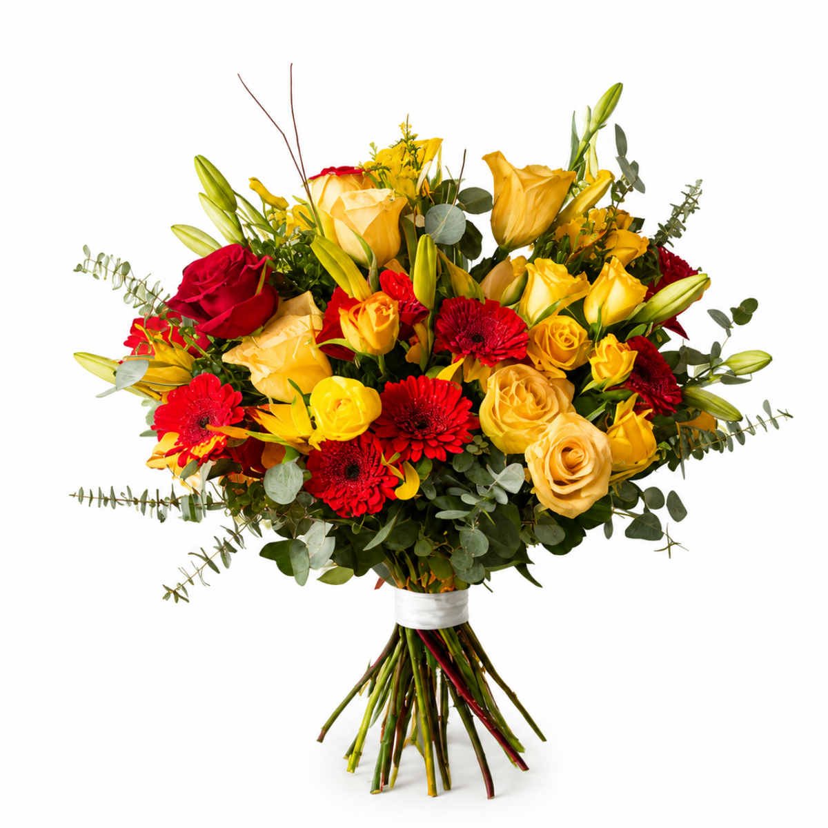Radiant Yellow &amp; Red Grandeur Bouquet