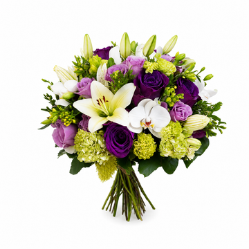 Purple and Yellow Premium Seasonal Blooms Bouquet