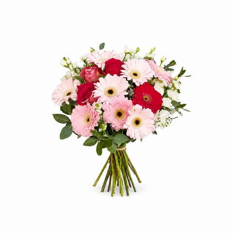 Pink and White Mixed Seasonal Blooms Bouquet