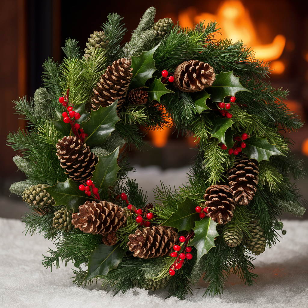 Winter's Embrace Pinecone Wreath