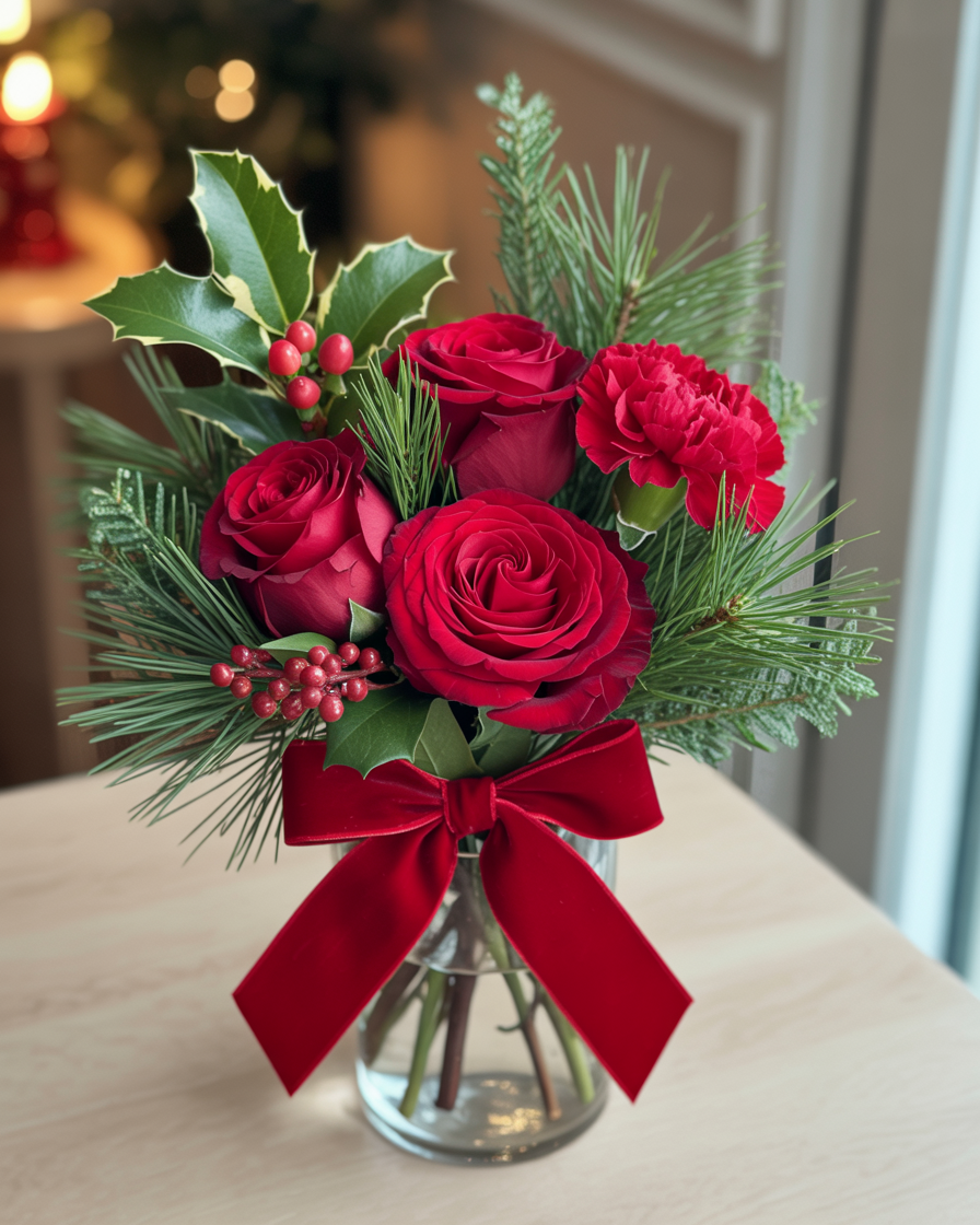 Mini Christmas Rose Vase