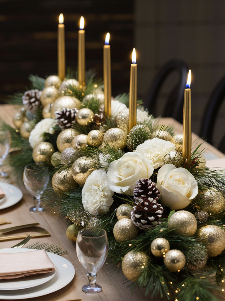 Golden Radiance Christmas Centerpiece
