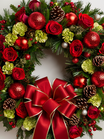 Crimson Holiday Charm Wreath