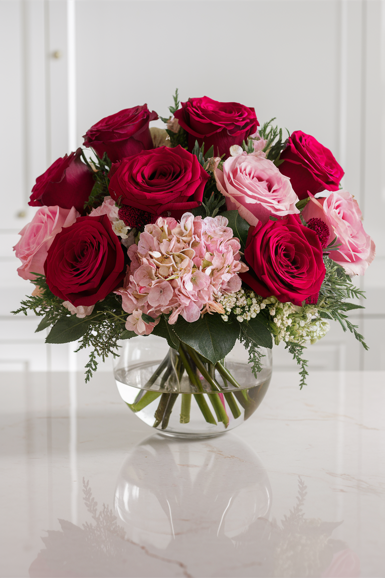 Red and Pink Sweetheart Bouquet