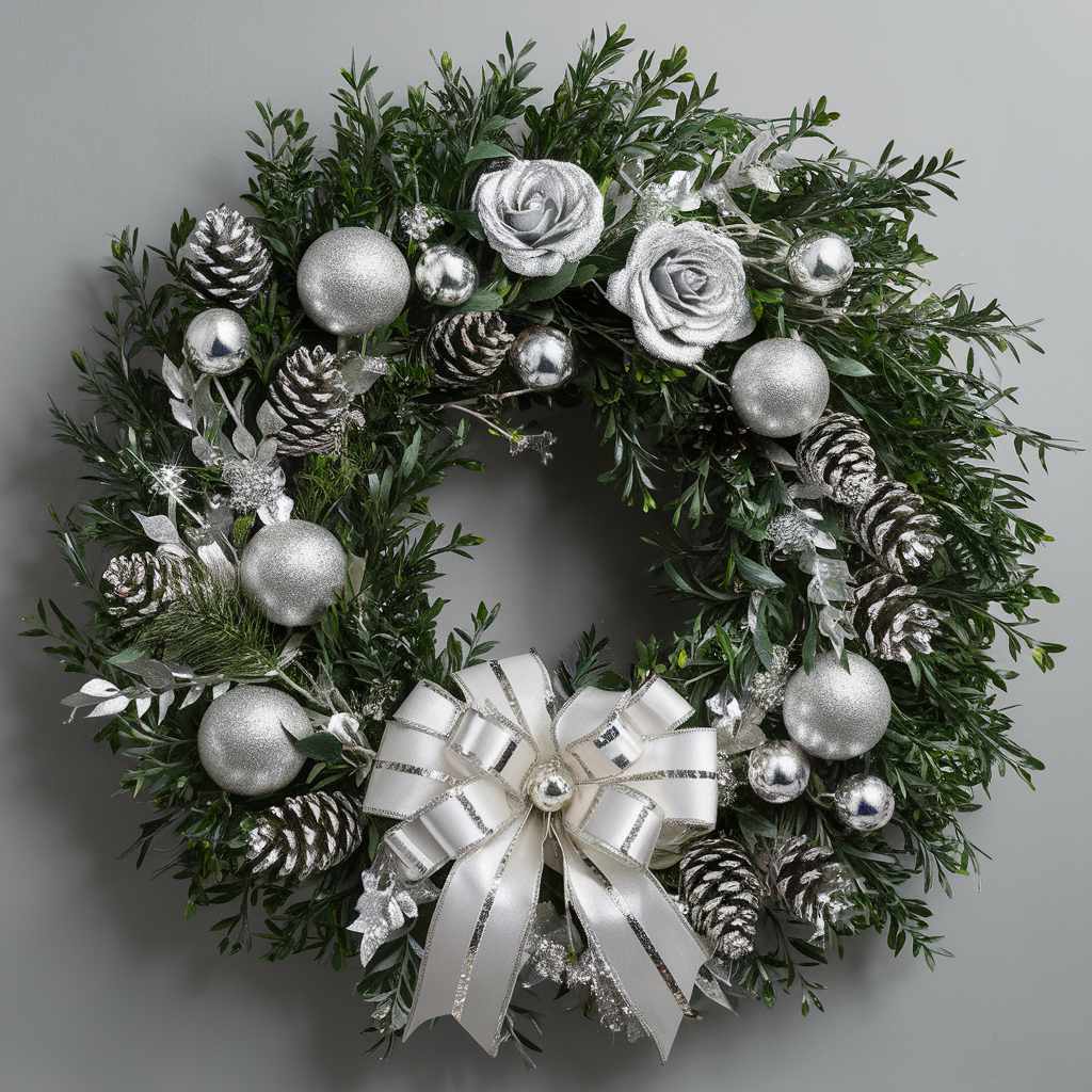 Silver Winter Elegance Wreath
