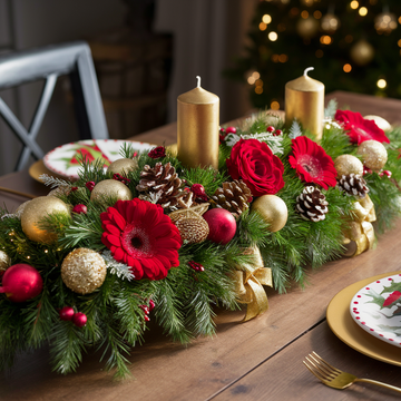 Golden Glow Christmas Centerpiece