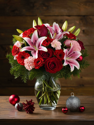 Christmas Blossom Pink Bouquet