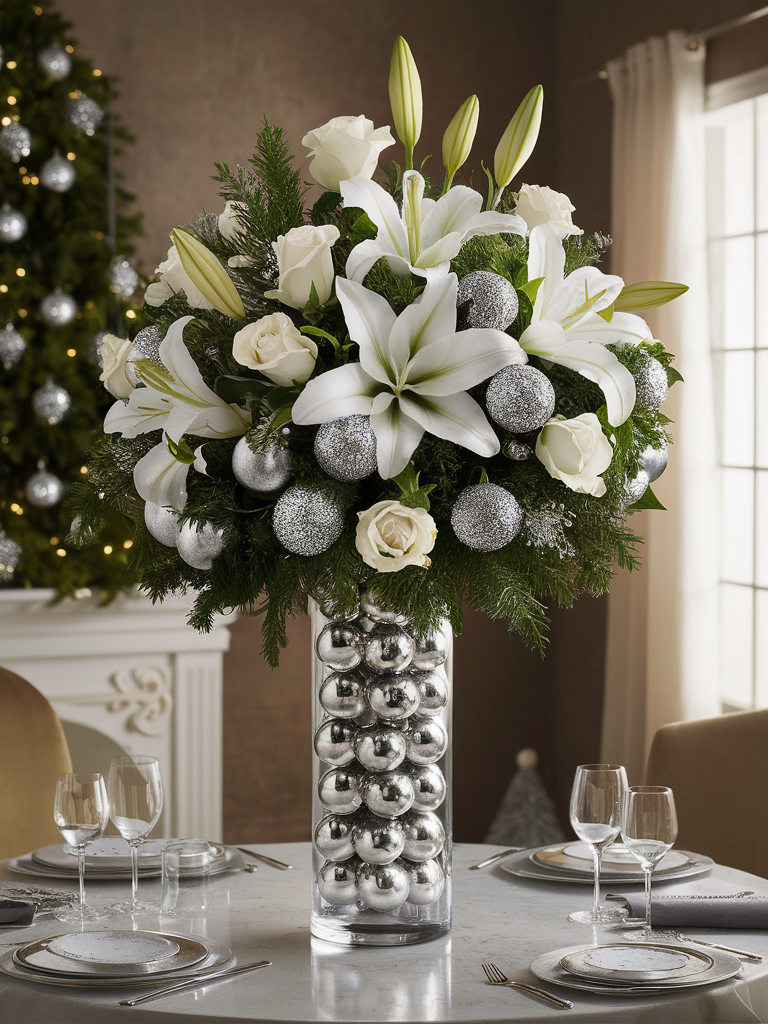 Silver Elegance" Luxury Christmas Arrangement
