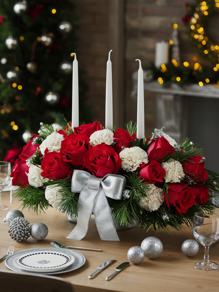 Silver Radiance Christmas Centerpiece