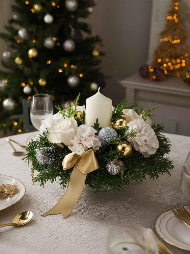 Winter's Glow Christmas Centerpiece