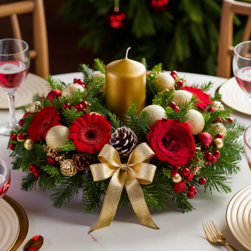 Golden Charm Christmas Centerpiece