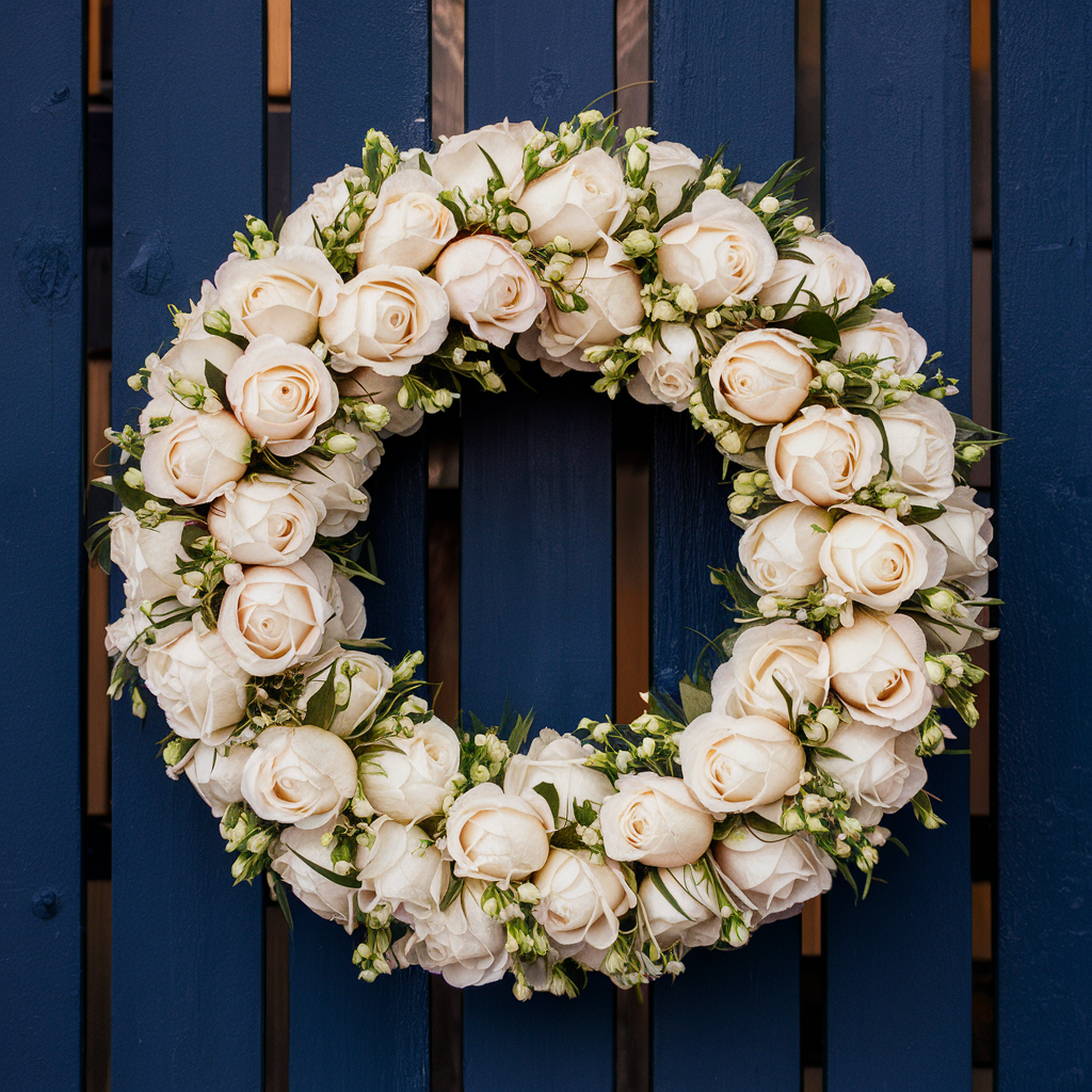 Swathe White Roses Eternal White Rose Wreath